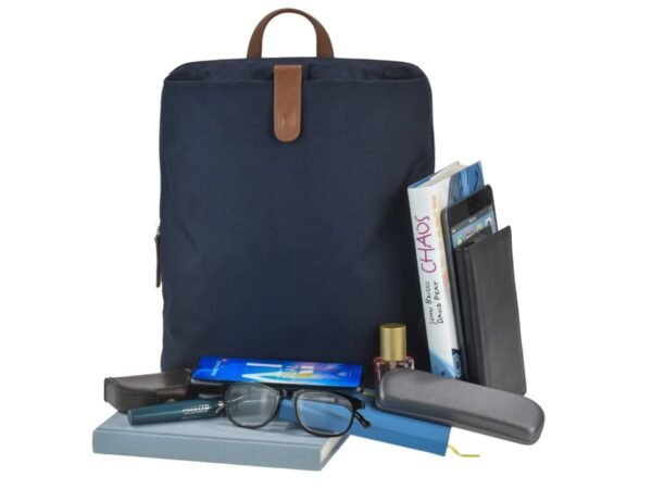 Greenburry Zaino City Eva Azzurro in Nylon e Pelle Naturale - immagine 9