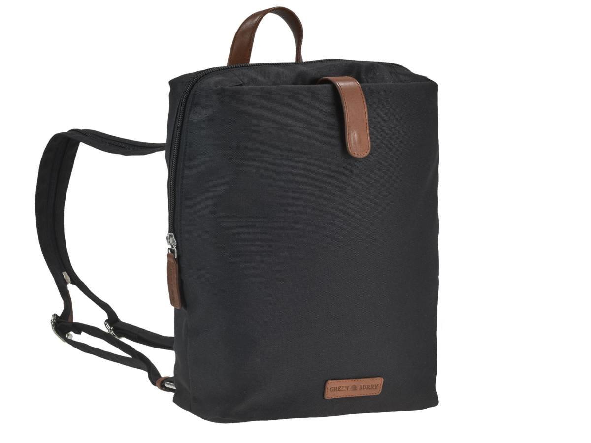 Greenburry Zaino City Eva Nero in Nylon e Pelle Naturale - immagine 7