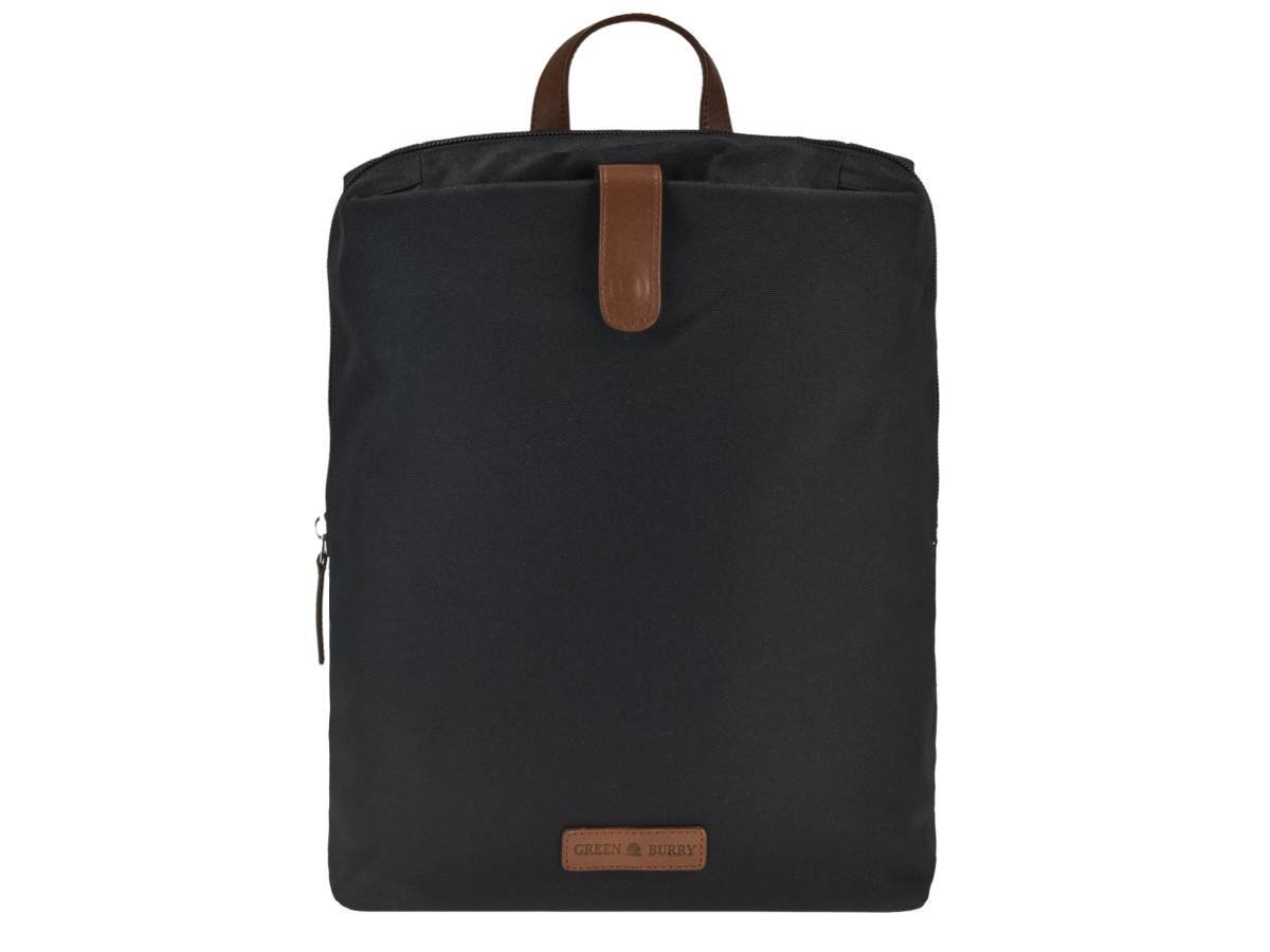 Greenburry Zaino City Eva Nero in Nylon e Pelle Naturale
