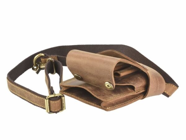 Greenburry Marsupio Da Parrucchiere Vintage Marrone In Pelle - immagine 8
