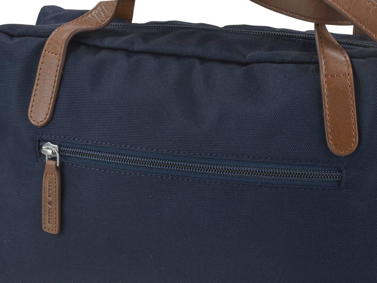 Greenburry Shopper Emily Azzurro in Nylon e Pelle Naturale - immagine 3