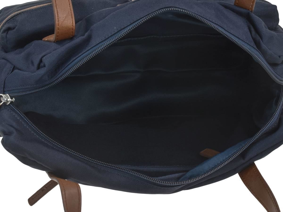 Greenburry Shopper Emily Azzurro in Nylon e Pelle Naturale - immagine 2