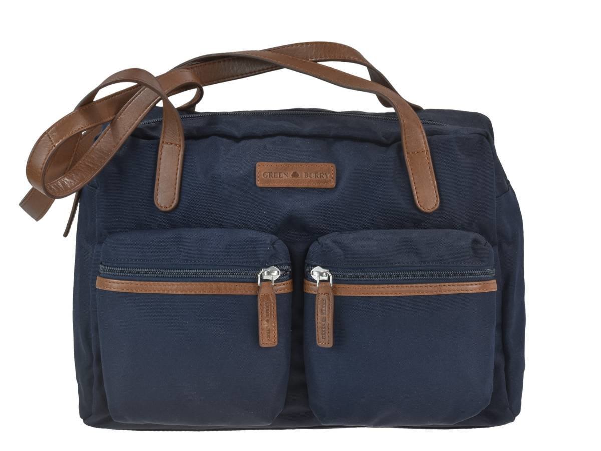 Greenburry Shopper Emily Azzurro in Nylon e Pelle Naturale - immagine 7