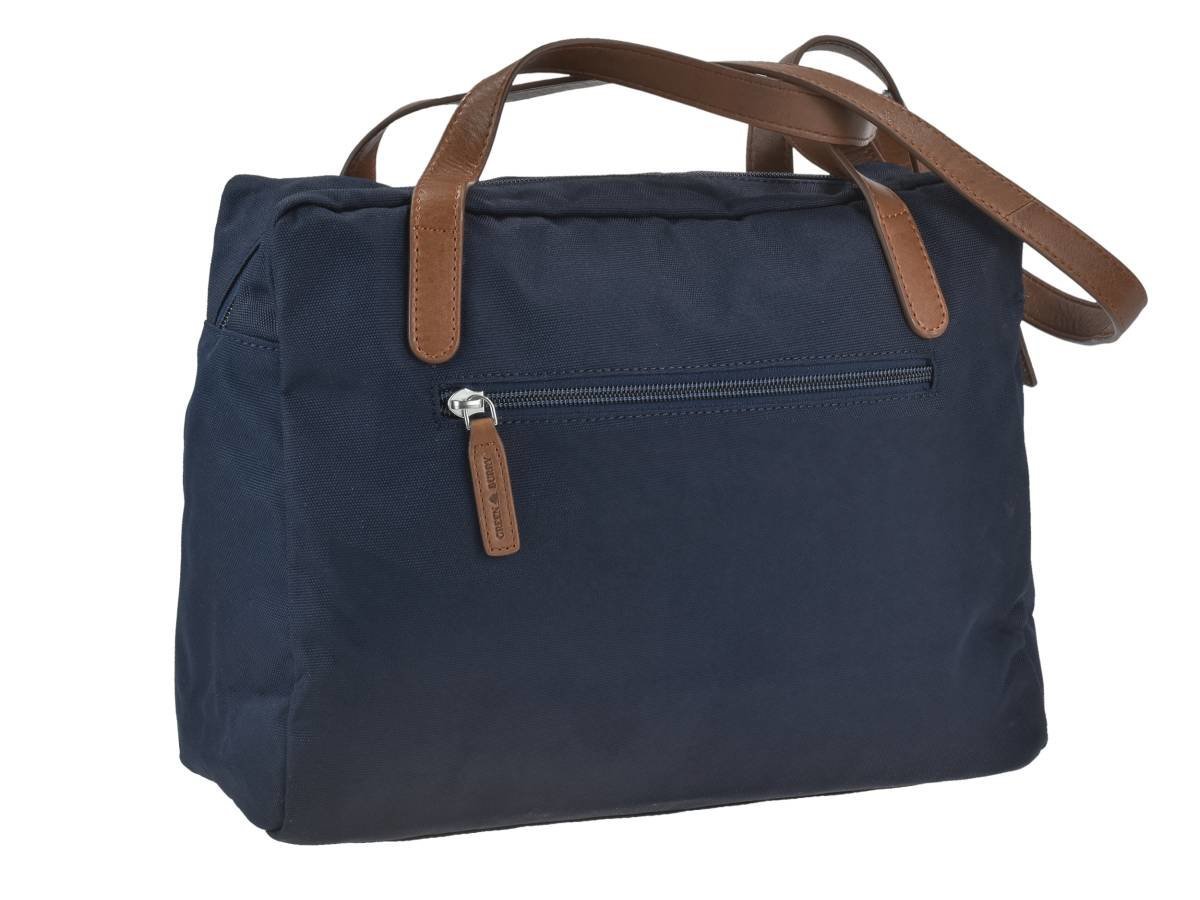 Greenburry Shopper Emily Azzurro in Nylon e Pelle Naturale - immagine 4