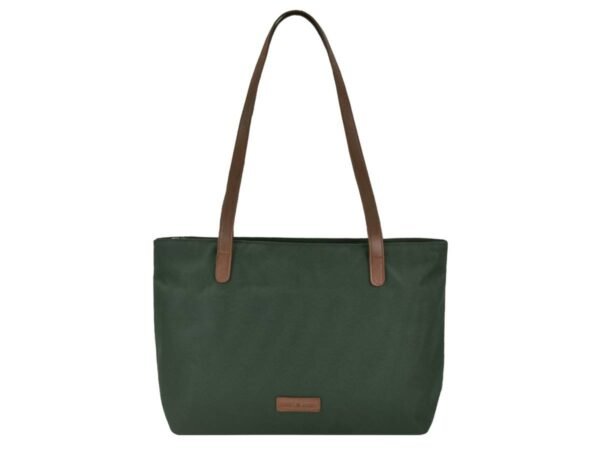 Greenburry Shopper Diana Verde in Nylon e Pelle Naturale