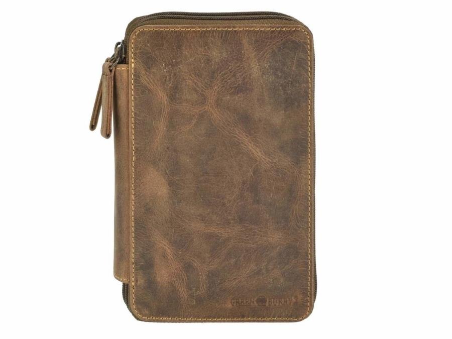 Greenburry Astuccio Con Cerniera Vintage Marrone In Pelle
