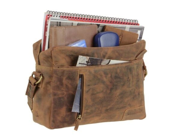 Greenburry Borsa Reporter Formato Orizzontale in Pelle Vintage - immagine 9