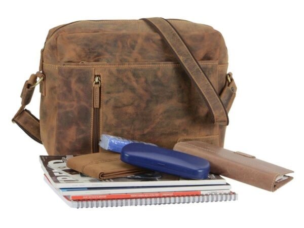 Greenburry Borsa Reporter Formato Orizzontale in Pelle Vintage - immagine 2