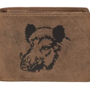 Greenburry Portafoglio 2 Scomparti "Cinghiale" Marrone in Pelle Vintage