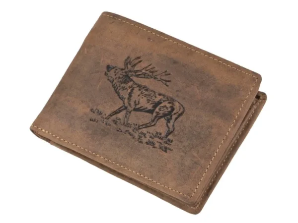 Greenburry Portafoglio 2 Scomparti "Cervo" Marrone in Pelle Vintage - immagine 3