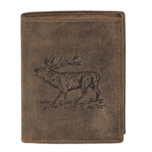 Greenburry Portafoglio Animal Collection "Stag" Marrone in Pelle Vintage