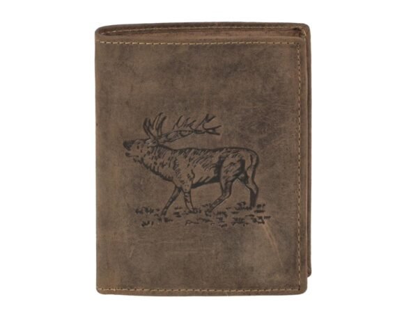 Greenburry Portafoglio Animal Collection "Stag" Marrone in Pelle Vintage