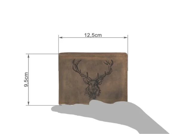 Greenburry Portafoglio 2 Scomparti "Royal Stag" Marrone in Pelle Vintage - immagine 3