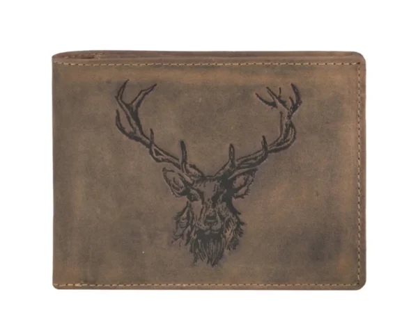 Greenburry Portafoglio 2 Scomparti "Royal Stag" Marrone in Pelle Vintage - immagine 2