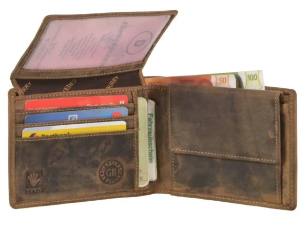 Greenburry Portafoglio 2 Scomparti "Royal Stag" Marrone in Pelle Vintage - immagine 6