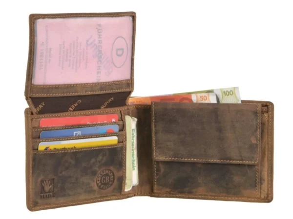 Greenburry Portafoglio 2 Scomparti "Royal Stag" Marrone in Pelle Vintage - immagine 4