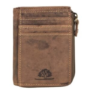 Greenburry Portamonete con Zip per Carte Originale in Pelle Vintage