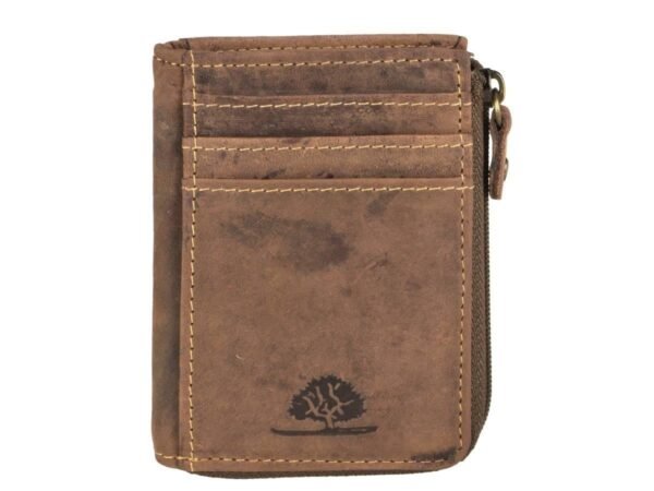 Greenburry Portamonete con Zip per Carte Originale in Pelle Vintage