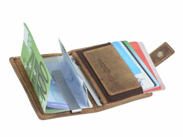 Greenburry Portacarte RFID Clip Case Marrone con Elastico Vintage - immagine 3
