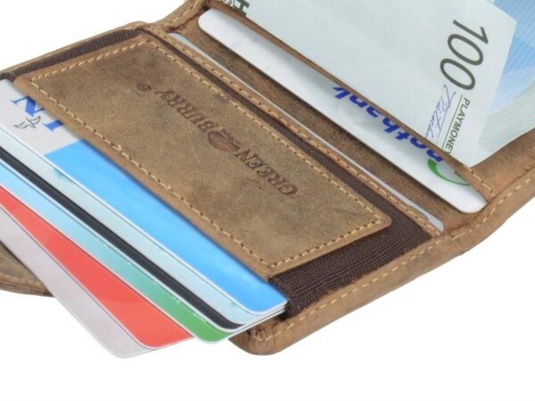 Greenburry Portacarte RFID Clip Case Marrone con Elastico Vintage - immagine 2