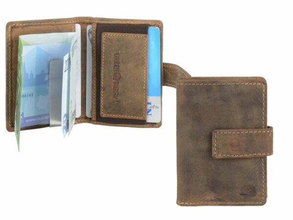 Greenburry Portacarte RFID Clip Case Marrone con Elastico Vintage - immagine 8