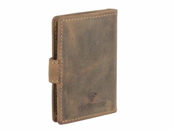Greenburry Portacarte RFID Clip Case Marrone con Elastico Vintage - immagine 7