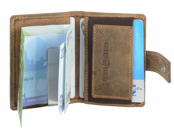 Greenburry Portacarte RFID Clip Case Marrone con Elastico Vintage - immagine 5