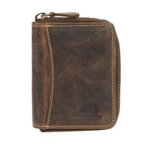 Greenburry Portafoglio Multitasche con Zip in Pelle Vintage