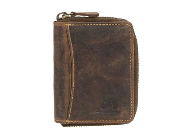 Greenburry Portafoglio Multitasche con Zip in Pelle Vintage