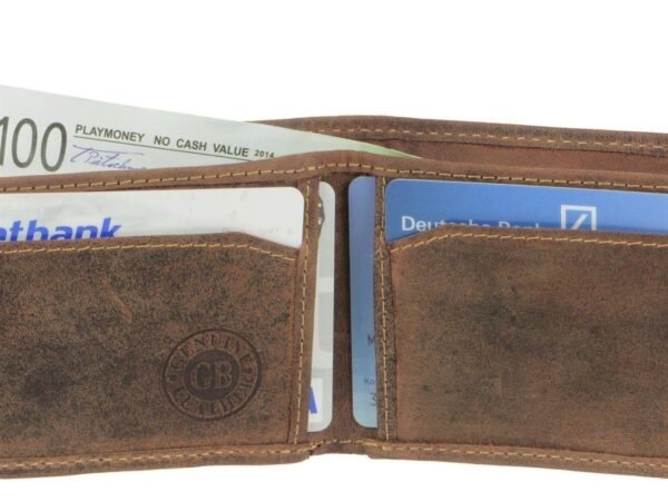 Greenburry Portafoglio Super Mini con 3 Scomparti per Carte Piatto in Pelle Vintage - immagine 8