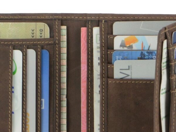 Greenburry Vintage Porta Documenti 2 Scomparti RFID Marrone In Pelle - immagine 4