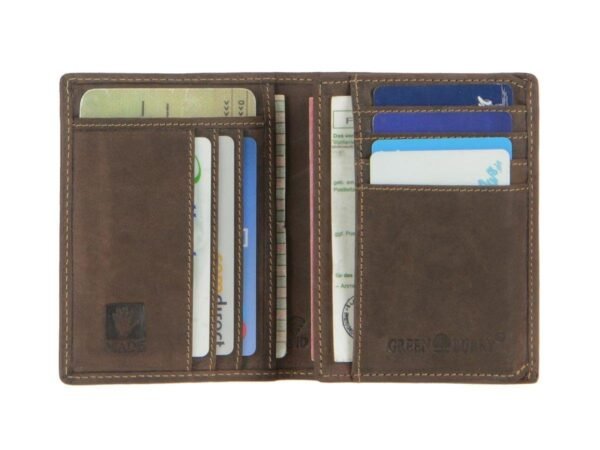 Greenburry Vintage Porta Documenti 2 Scomparti RFID Marrone In Pelle - immagine 3