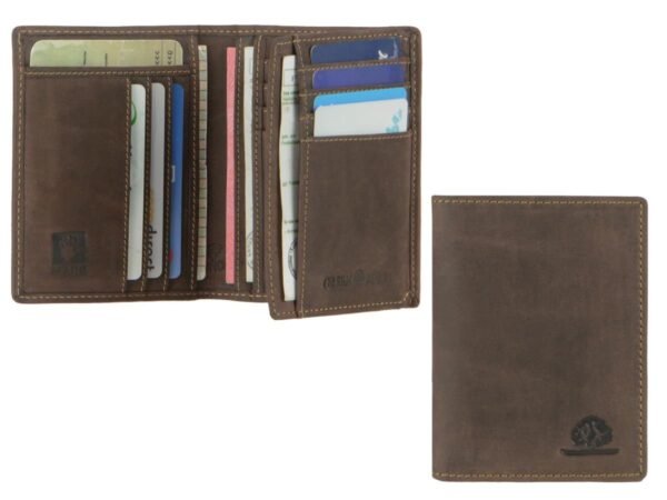 Greenburry Vintage Porta Documenti 2 Scomparti RFID Marrone In Pelle - immagine 9